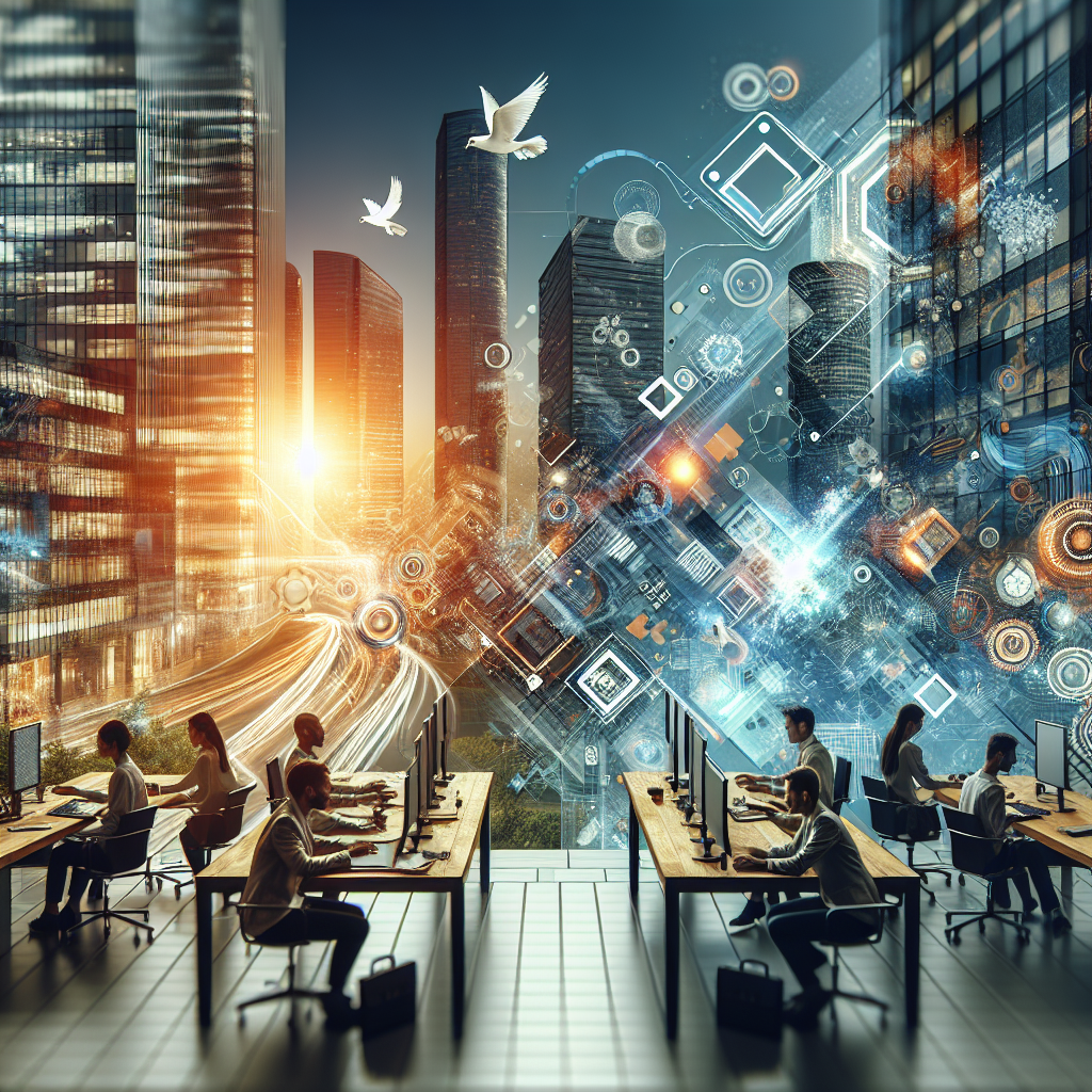 Generate a high-quality, realistic 16:9 horizontal image portraying the essence of modern technology and innovation. The image should highlight advancements in a professional environment, embracing contemporary aesthetics. Pay specific attention to the clarity and cleanliness of the image. Exclude any text, logos, and watermarks to maintain a focused and clean image.